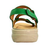 Revere Emerald Women's 3 Strap Leather Sandals In Green