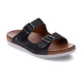 Revere Brighton Women's 2 Strap Slide Sandals In Black - TLW Shoes