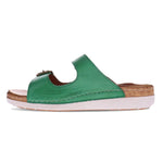 Revere Brighton Women's 2 Strap Slide Sandals In Green - TLW Shoes