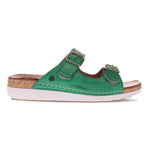 Revere Brighton Women's 2 Strap Slide Sandals In Green - TLW Shoes