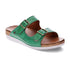 Revere Brighton Women's 2 Strap Slide Sandals In Green - TLW Shoes