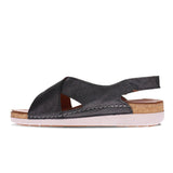 Revere Cottesloe Women's Back Strap Sandals In Black - TLW Shoes