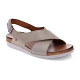 Revere Cottesloe Women's Back Strap Sandals In Gold Linen - TLW Shoes