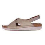 Revere Cottesloe Women's Back Strap Sandals In Gold Linen - TLW Shoes