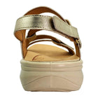 Revere Emerald Women's 3 Strap Leather Sandals In Gold - TLW Shoes