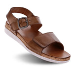 Revere Georgia Women's 3 Strap Adjustable Sandals In Caramel - TLW Shoes