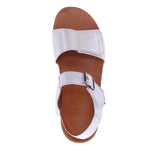 Revere Georgia Women's 3 Strap Adjustable Sandals In White Linen - TLW Shoes