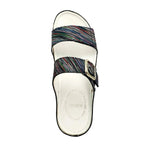 Revere Palma Women's Strap Slide Sandals In Black Stripe - TLW Shoes