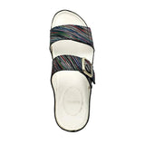 Revere Palma Women's Strap Slide Sandals In Black Stripe - TLW Shoes