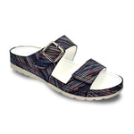 Revere Palma Women's Strap Slide Sandals In Black Stripe - TLW Shoes