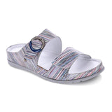 Revere Palma Women's Strap Slide Sandals In Summer Stripe - TLW Shoes