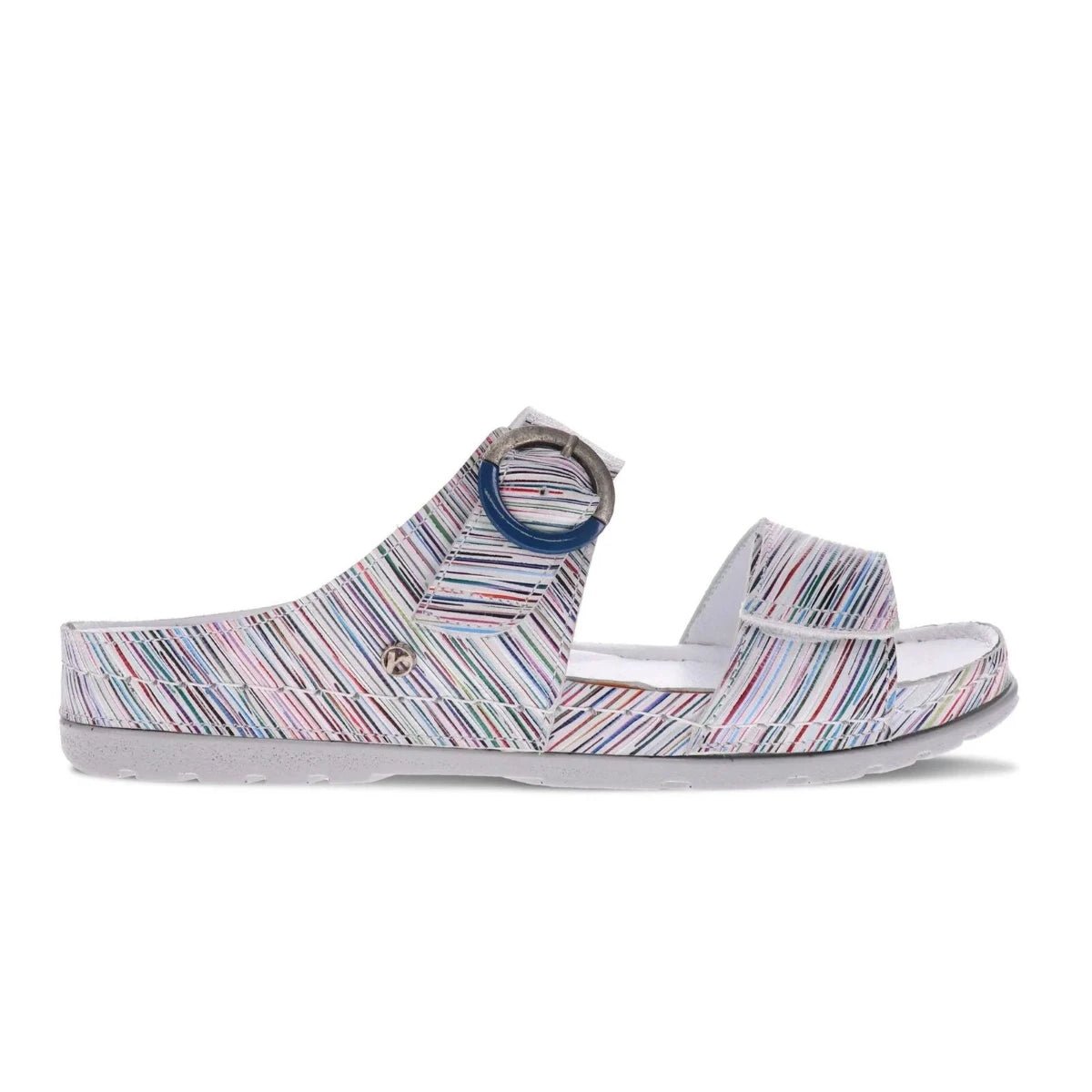 Revere Palma Women's Strap Slide Sandals In Summer Stripe - TLW Shoes