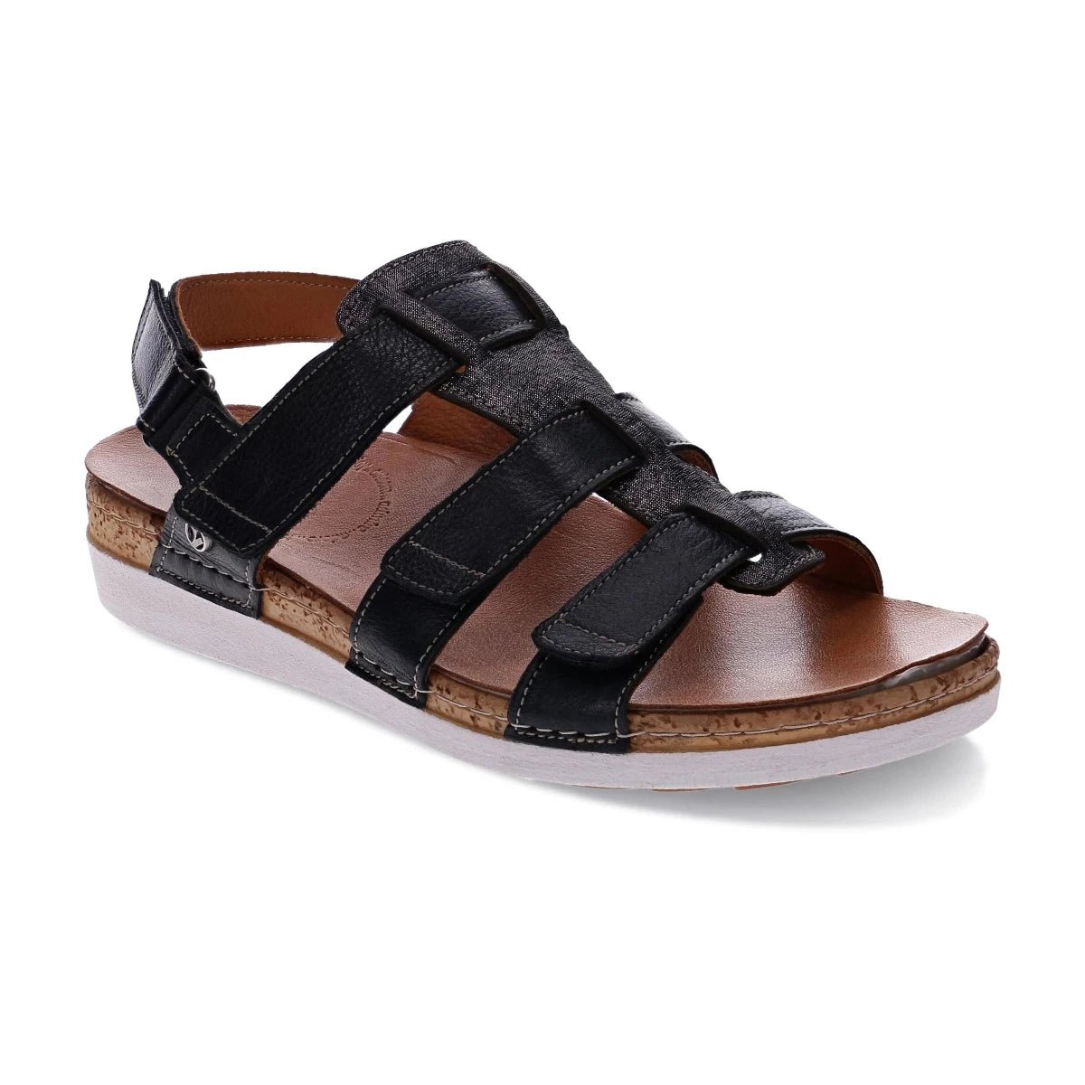 Revere Santorini Women's 4 Strap Gladiator Sandals In Black - TLW Shoes