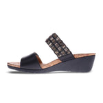 Revere Sorrento Women's Slip - on Wedge Sandals In Onyx - TLW Shoes