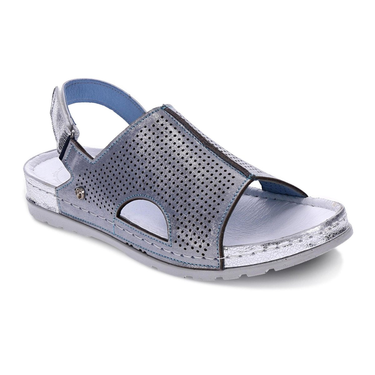 Revere Tivoli Women's Back Strap Sandals In Blue - TLW Shoes