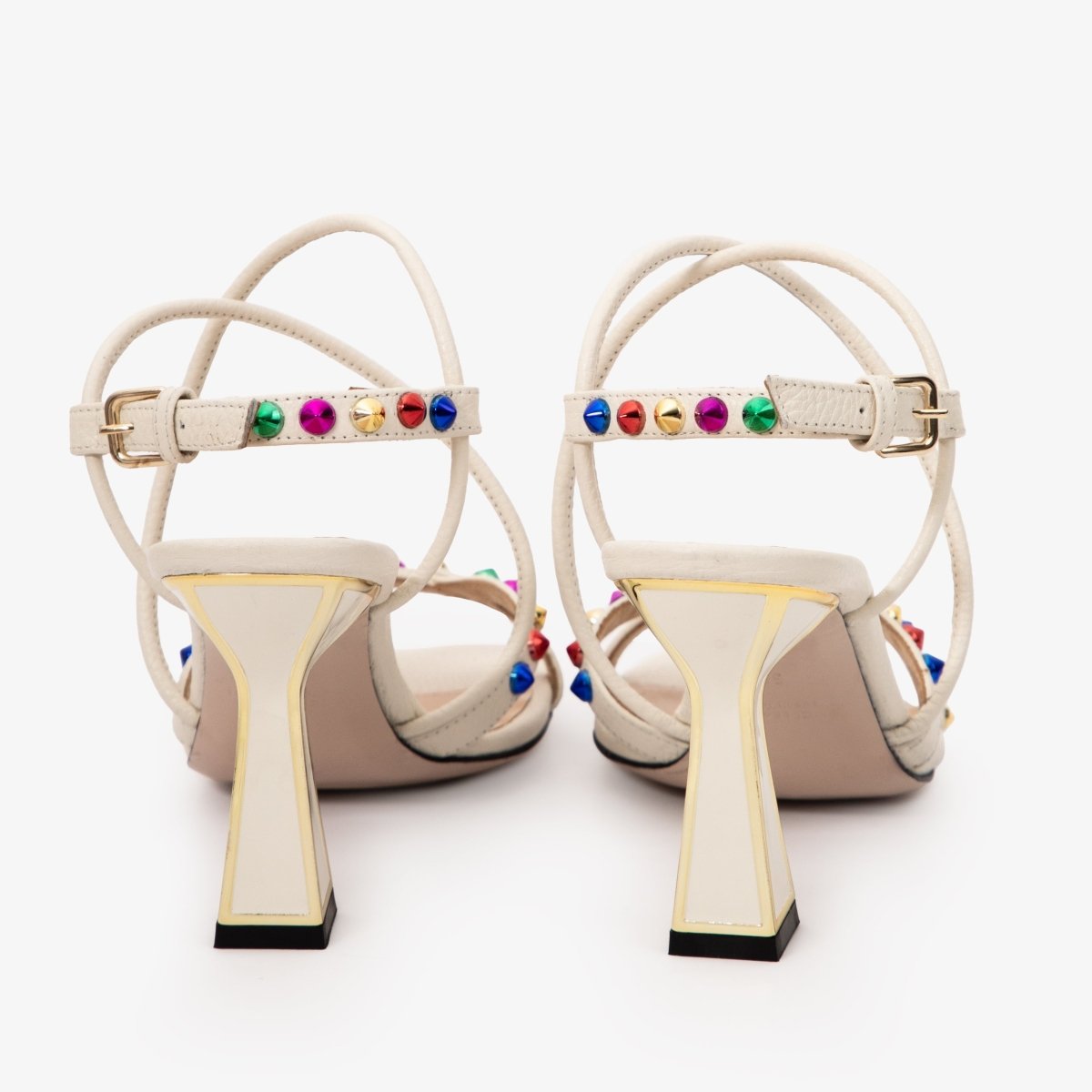 The Aurora Cream Leather Strappy Women Sandal - TLW Shoes