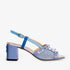The Linea Blue Leather Women Slingback Sandal - TLW Shoes