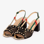 The Linea Black Leather Women Slingback Sandal - TLW Shoes