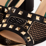 The Linea Black Leather Women Slingback Sandal - TLW Shoes