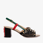 The Linea Black Leather Women Slingback Sandal - TLW Shoes