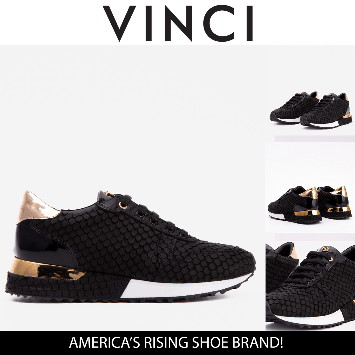 The Scarlet Black Leather Women Sneaker - TLW Shoes