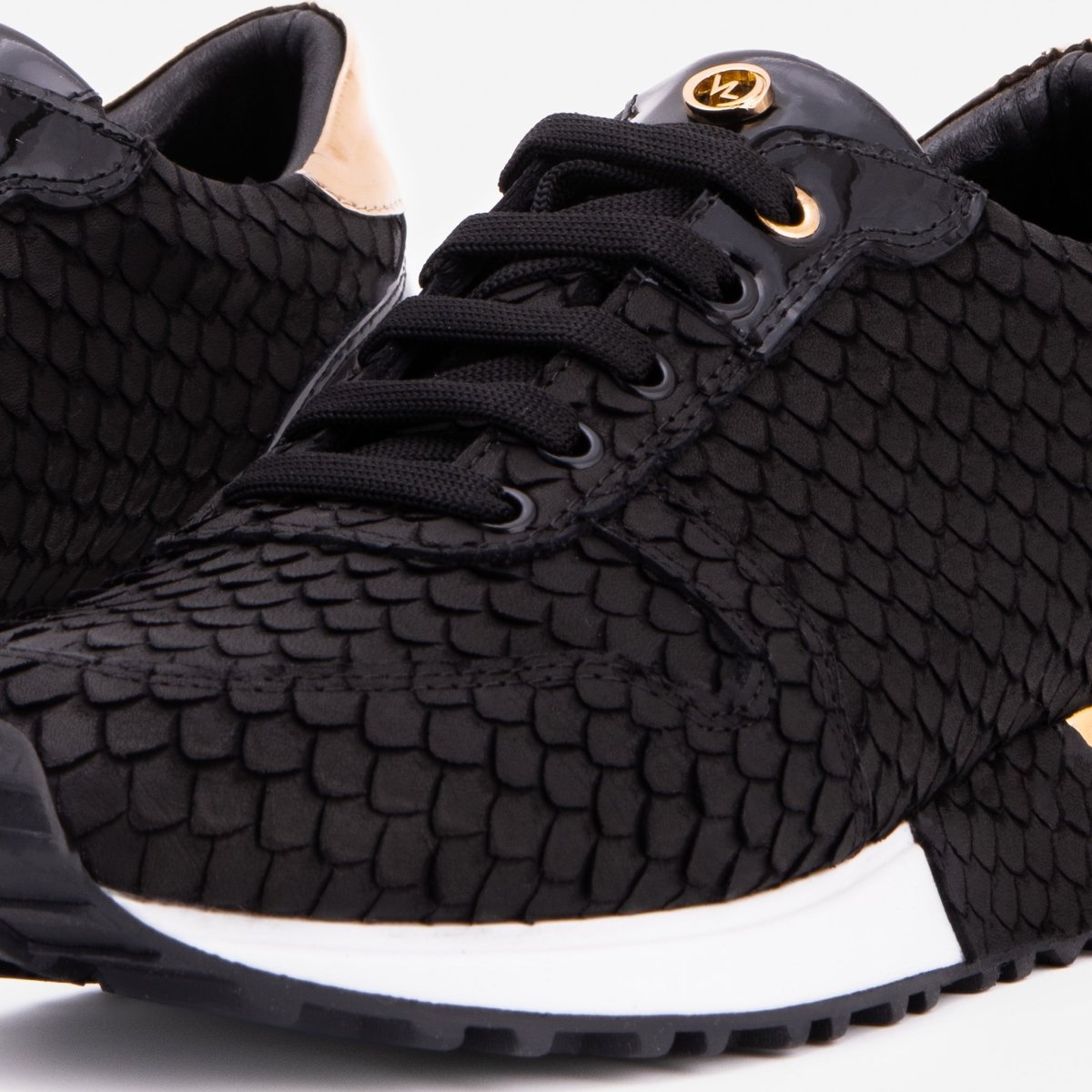 The Scarlet Black Leather Women Sneaker - TLW Shoes