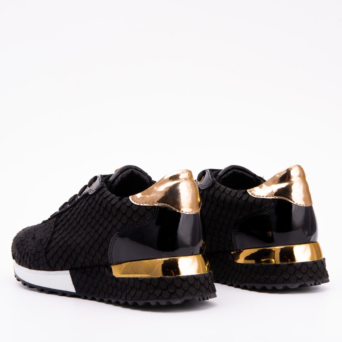 The Scarlet Black Leather Women Sneaker - TLW Shoes