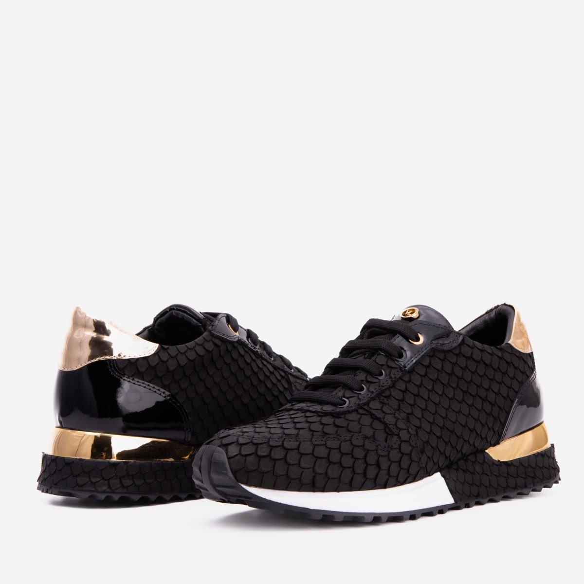 The Scarlet Black Leather Women Sneaker - TLW Shoes