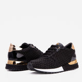 The Scarlet Black Leather Women Sneaker - TLW Shoes