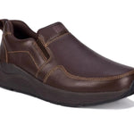 Drew Match Men's Slip - on Casual Shoe In Brown Pebbled Leather - TLW Shoes