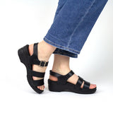 Sanita Sesso Womens Strappy Sandals In Black - TLW Shoes