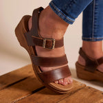 Sanita Sesso Womens Strappy Sandals In Brown - TLW Shoes