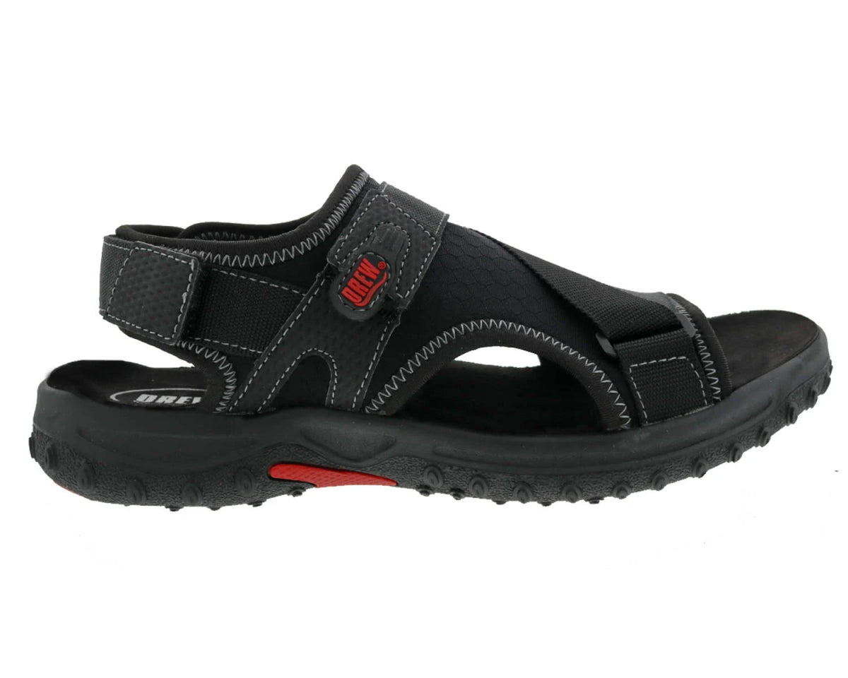 Drew Wander Men's Adjustable Sandal In Black Combo - TLW Shoes