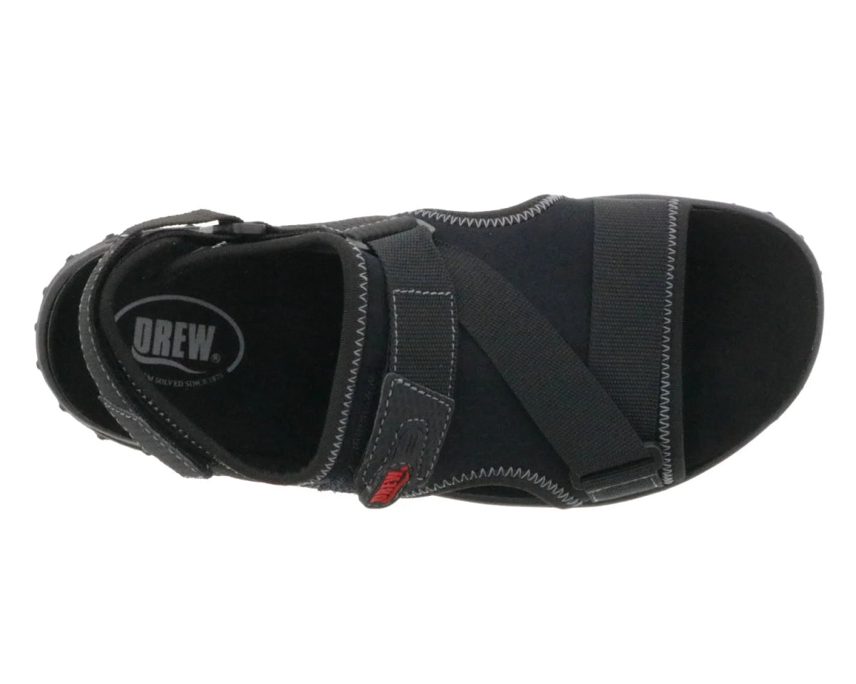 Drew Wander Men's Adjustable Sandal In Black Combo - TLW Shoes