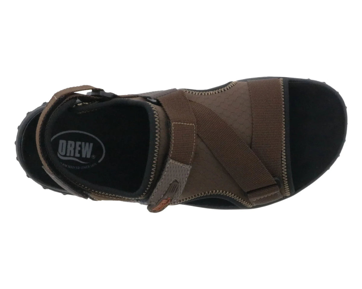 Drew Wander Men's Adjustable Sandal In Brown Combo - TLW Shoes