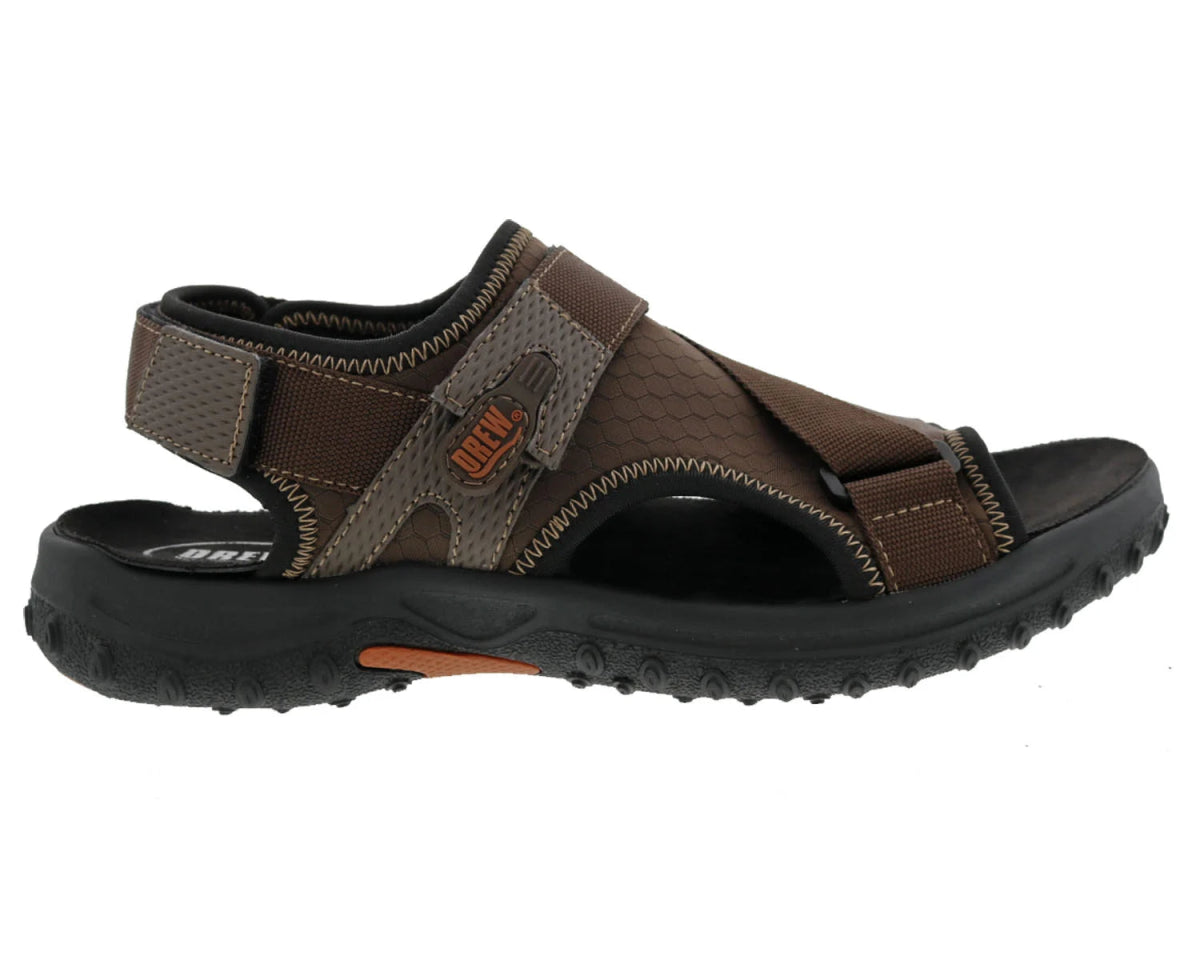 Drew Wander Men's Adjustable Sandal In Brown Combo - TLW Shoes