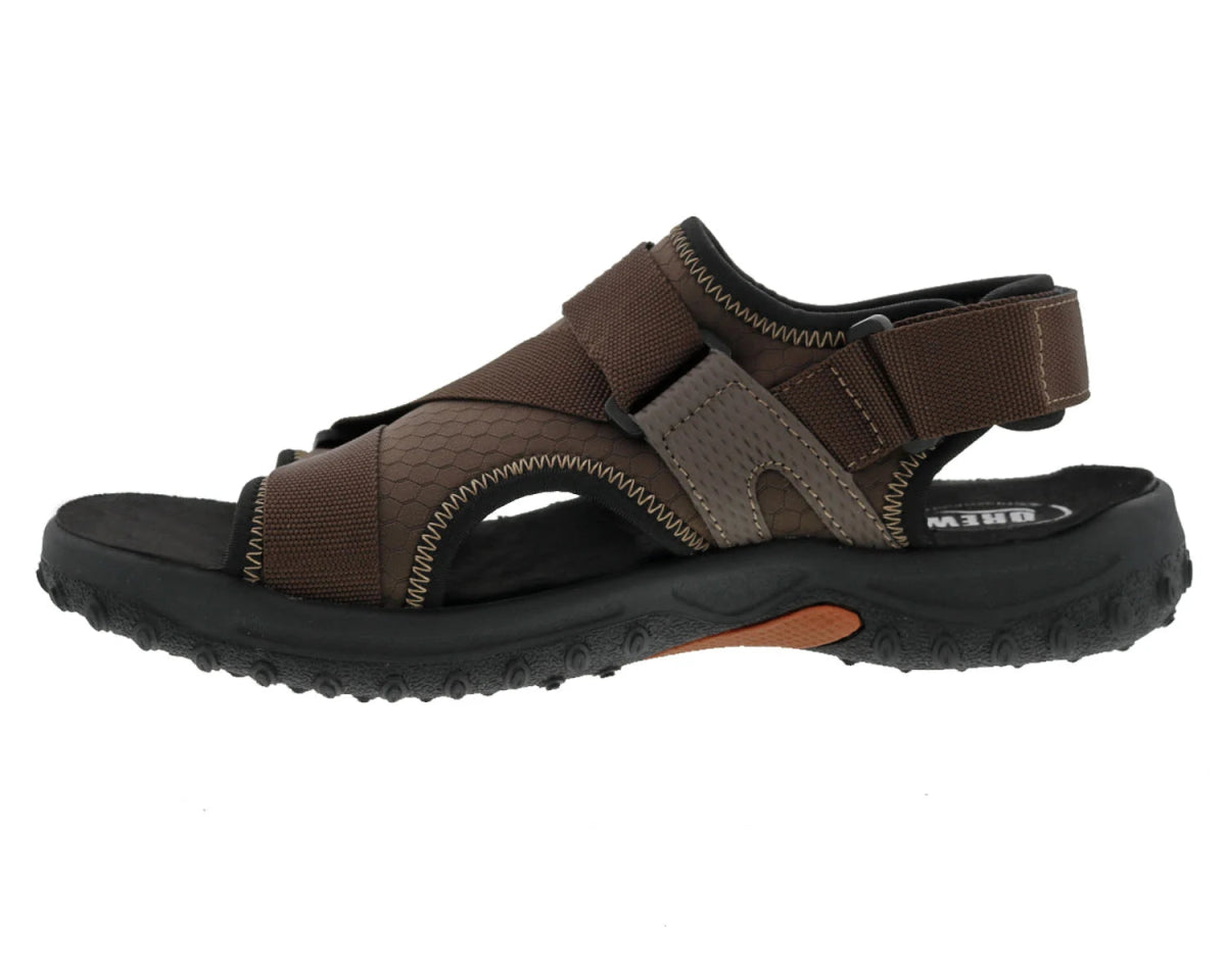 Drew Wander Men's Adjustable Sandal In Brown Combo - TLW Shoes