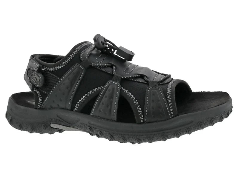 Drew Waves Men's Adjustable Heel Strap Sandal In Black Combo - TLW Shoes