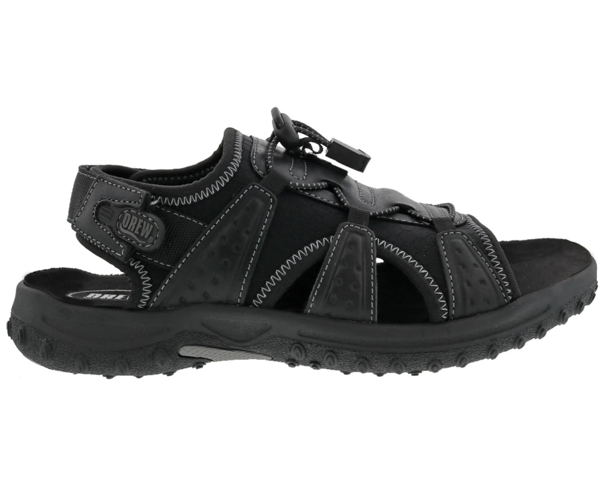 Drew Waves Men's Adjustable Heel Strap Sandal In Black Combo - TLW Shoes