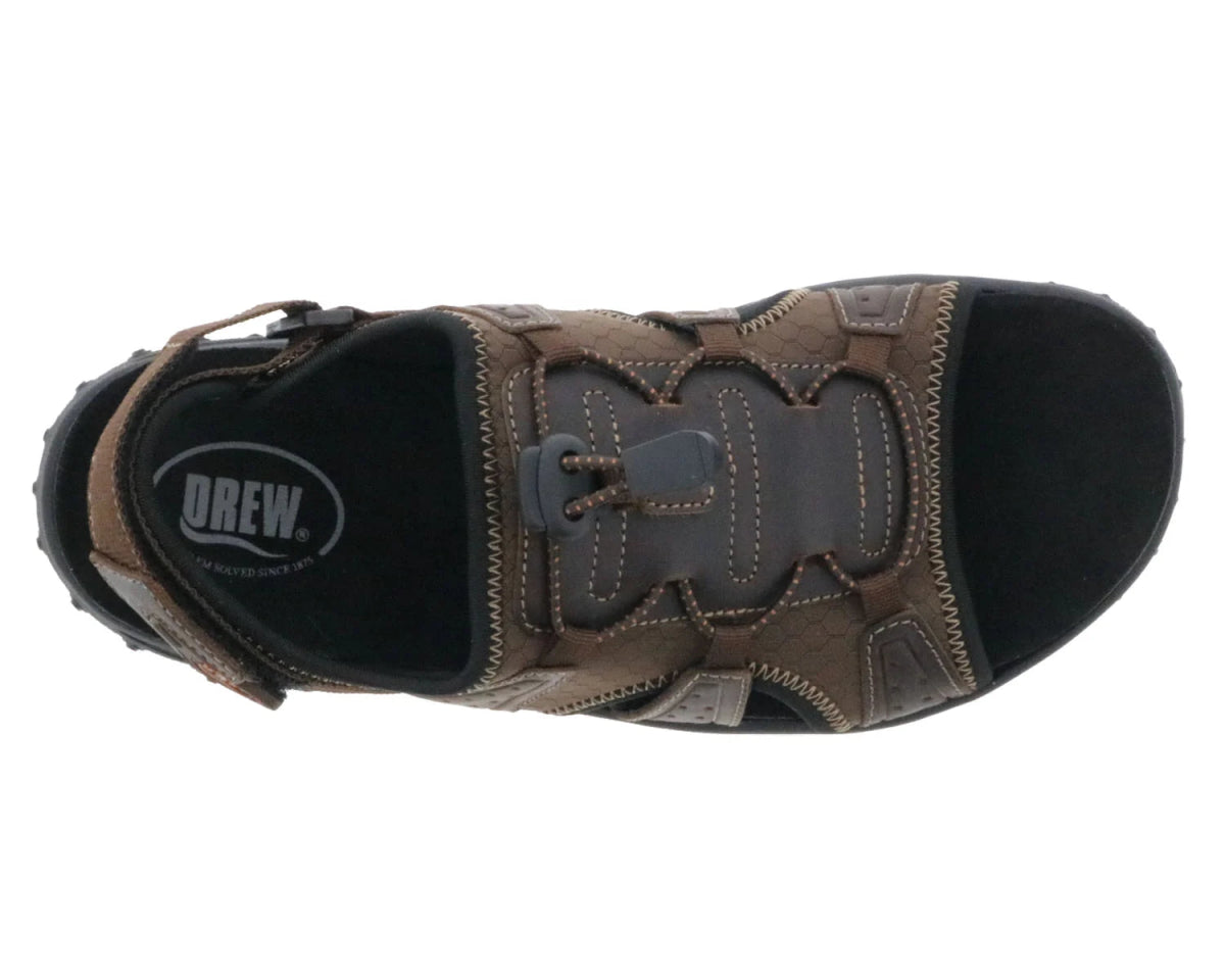 Drew Waves Men's Adjustable Heel Strap Sandal In Brown Combo - TLW Shoes