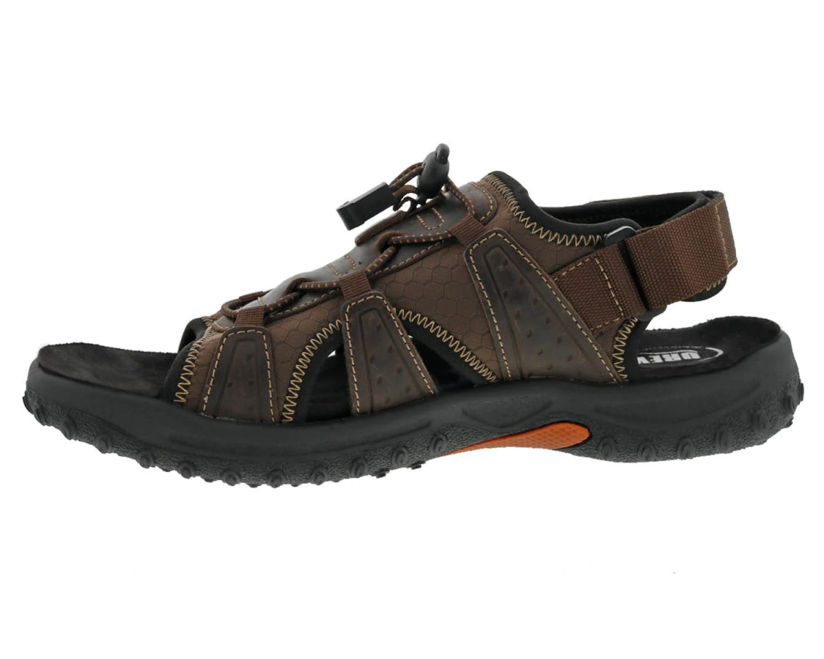 Drew Waves Men's Adjustable Heel Strap Sandal In Brown Combo - TLW Shoes