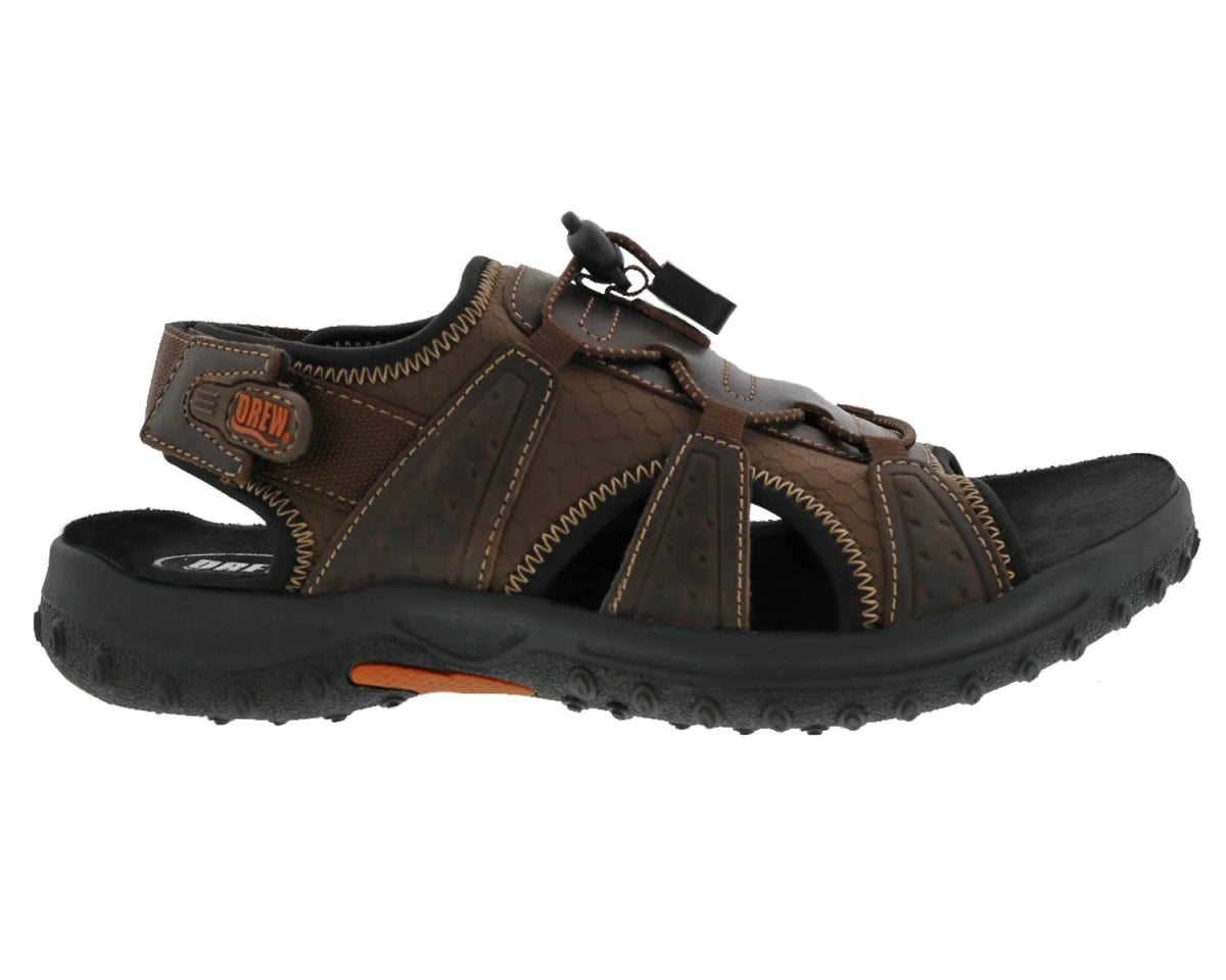 Drew Waves Men's Adjustable Heel Strap Sandal In Brown Combo - TLW Shoes