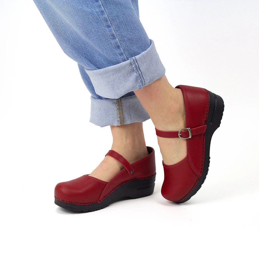 Sanita Clare Women Mary Jane Clog In Red - TLW Shoes