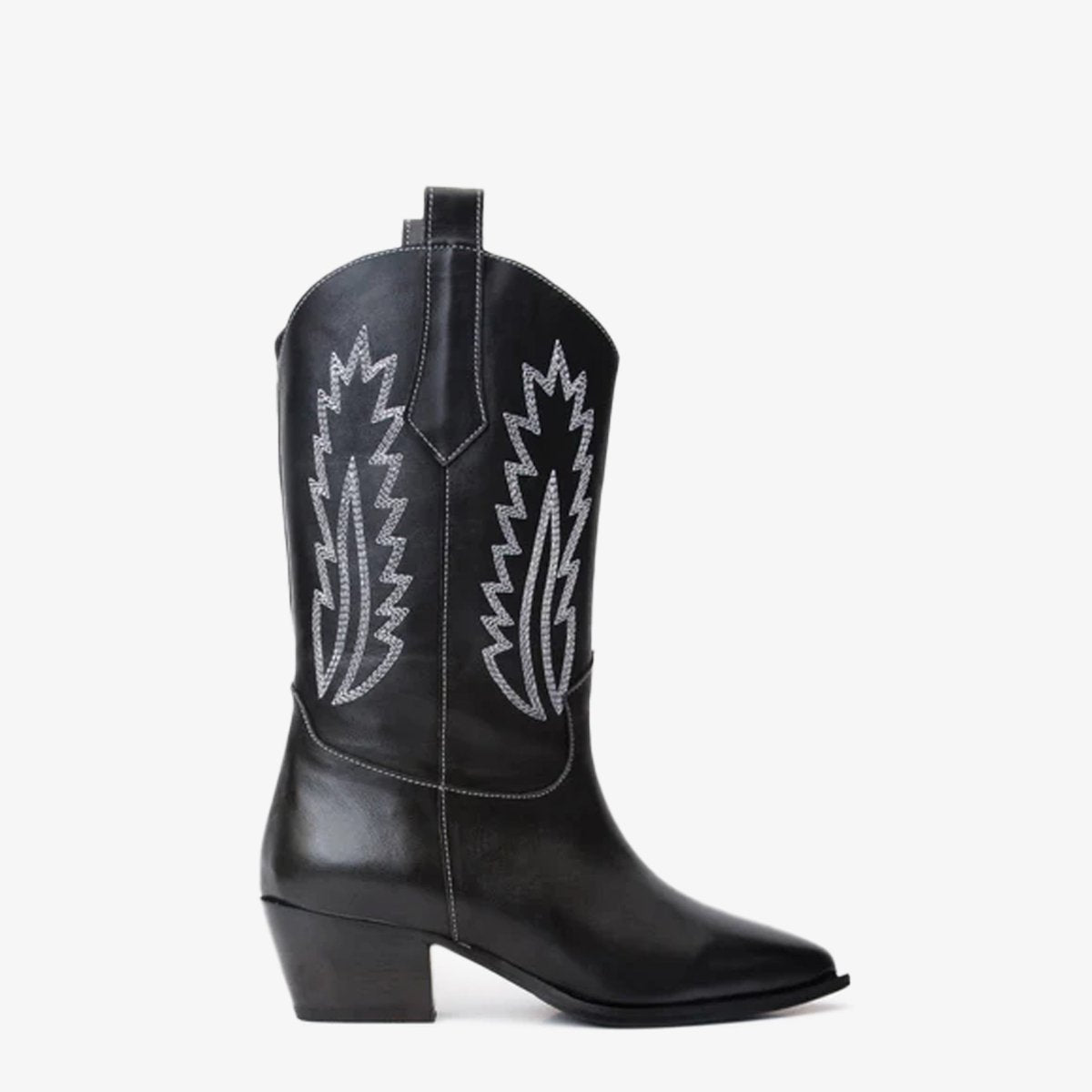 The Togg Black Leather Cowboy Women Boot Final Sale! - TLW Shoes