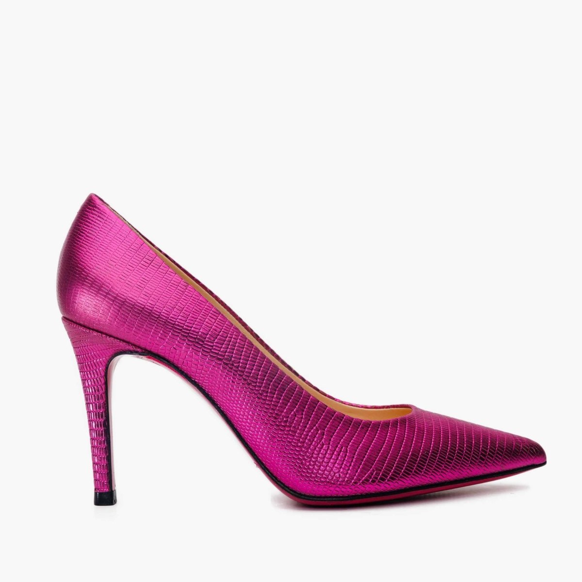 The Maple Fuchsia Leather Pump Fuchsia Sole Women Shoe - TLW Shoes