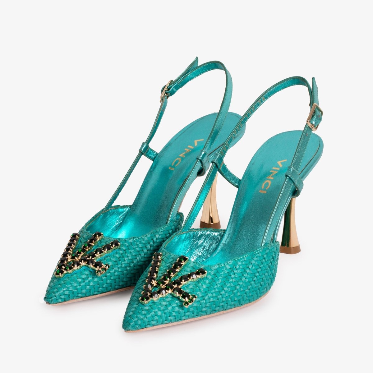 The Luna Turquoise Leather Slingback Women Sandal - TLW Shoes