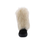 PENNY LOVES KENNY AIRBRUSH WOMEN MID-CALF BOOT IN BLACK MICROSUEDE/WHITE FAUX FUR - TLW Shoes