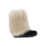 PENNY LOVES KENNY AIRBRUSH WOMEN MID-CALF BOOT IN BLACK MICROSUEDE/WHITE FAUX FUR - TLW Shoes