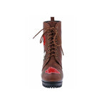 PENNY LOVES KENNY FRANK WOMEN COMBAT BOOT IN LT BROWN DISTRESSED - TLW Shoes