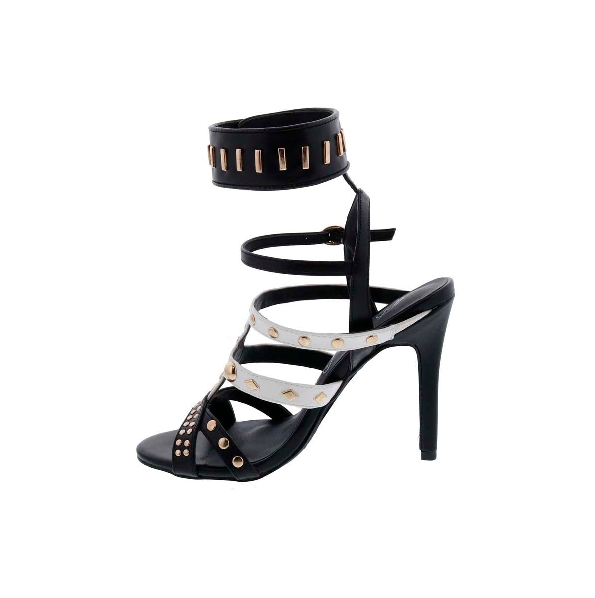 PENNY LOVES KENNY DORN HEEL SANDALS WOMEN IN BLACK PU - TLW Shoes